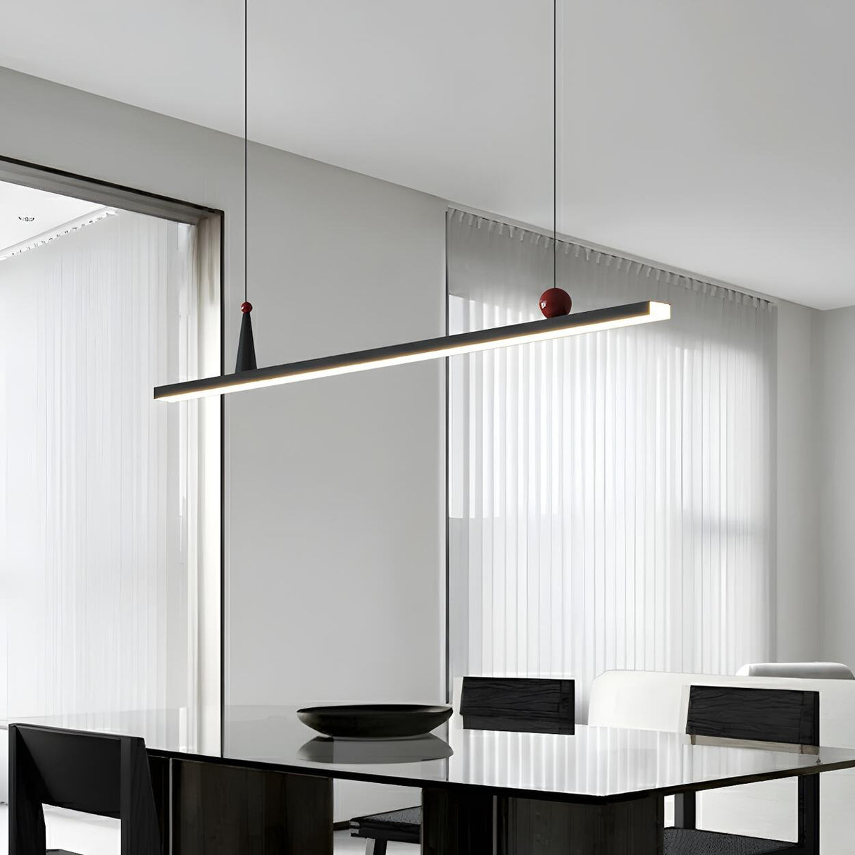 Modern Black Linear Artistic Accents Island Light  Image - 12