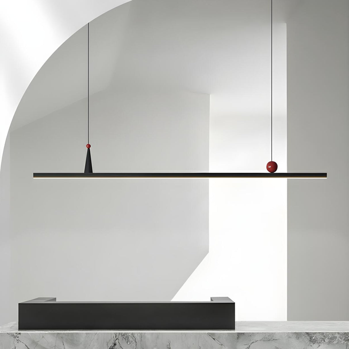 Modern Black Linear Artistic Accents Island Light  Image - 4