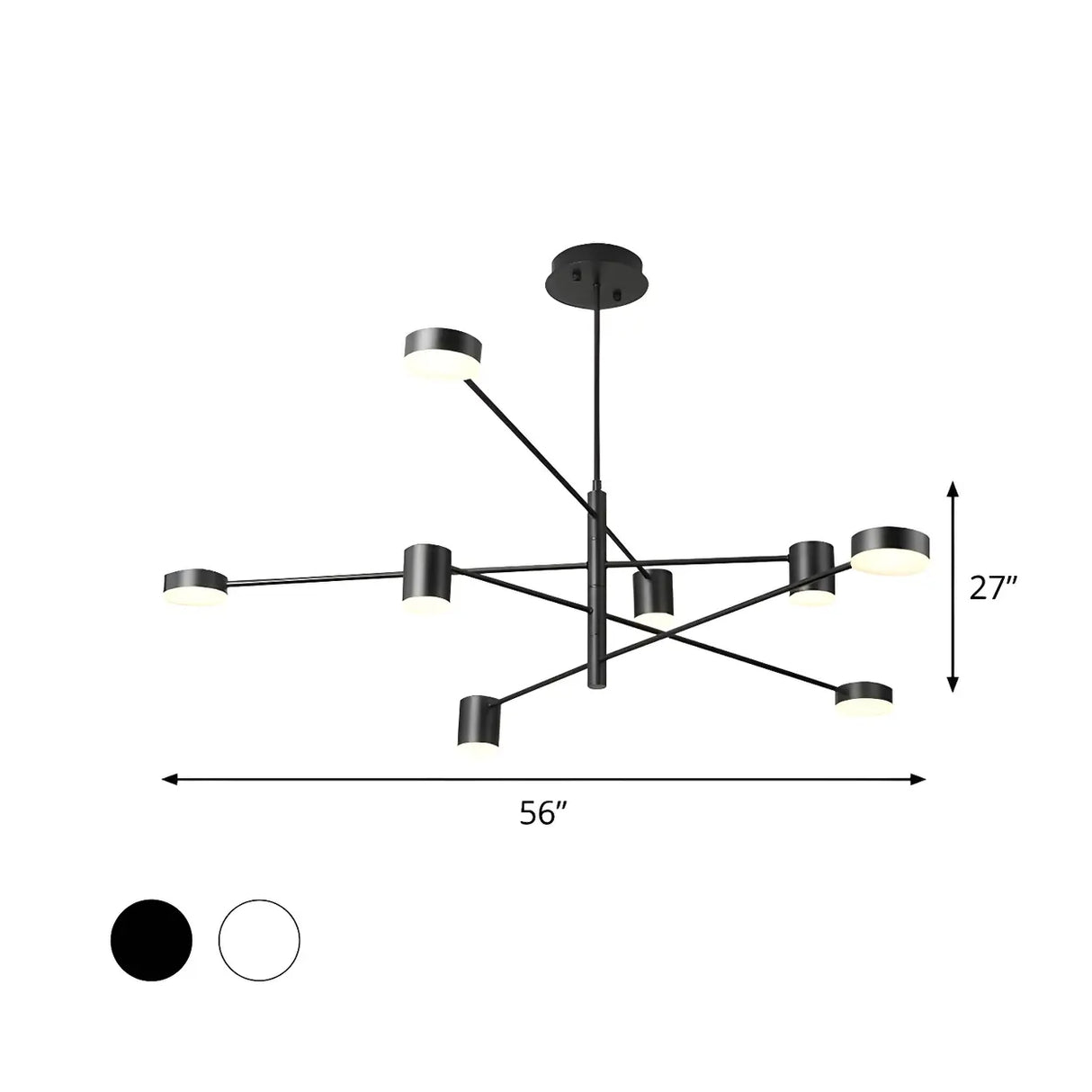 Modern Black Living Room Sputnik Linear Tiered Chandelier Image - 10
