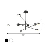 Modern Black Living Room Sputnik Linear Tiered Chandelier Image - 10