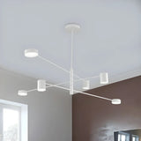 Modern Black Living Room Sputnik Linear Tiered Chandelier Image - 11