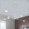 Modern Black Living Room Sputnik Linear Tiered Chandelier Image - 11