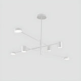 Modern Black Living Room Sputnik Linear Tiered Chandelier Image - 14