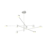 Modern Black Living Room Sputnik Linear Tiered Chandelier Image - 17