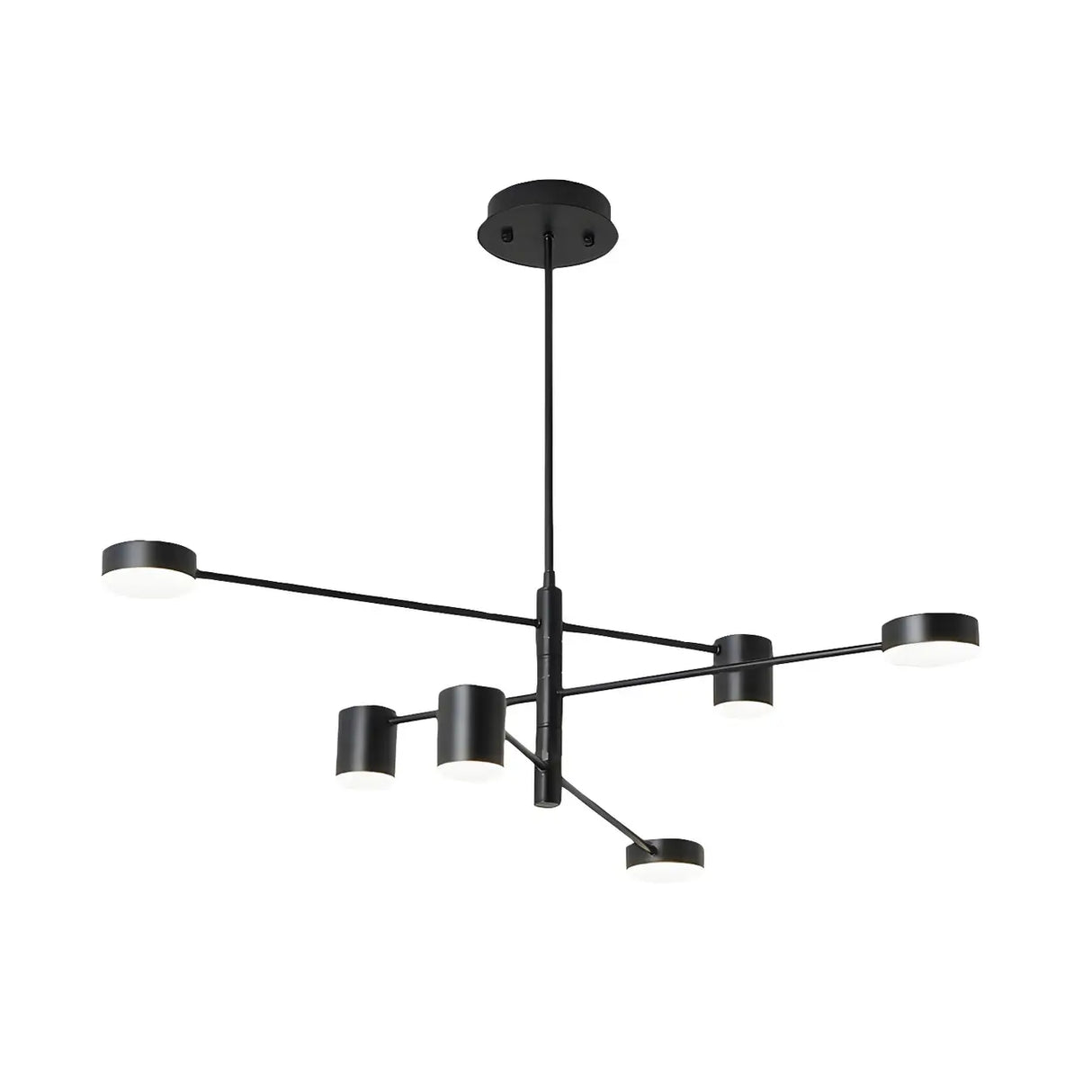Modern Black Living Room Sputnik Linear Tiered Chandelier Image - 3