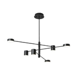 Modern Black Living Room Sputnik Linear Tiered Chandelier Image - 3