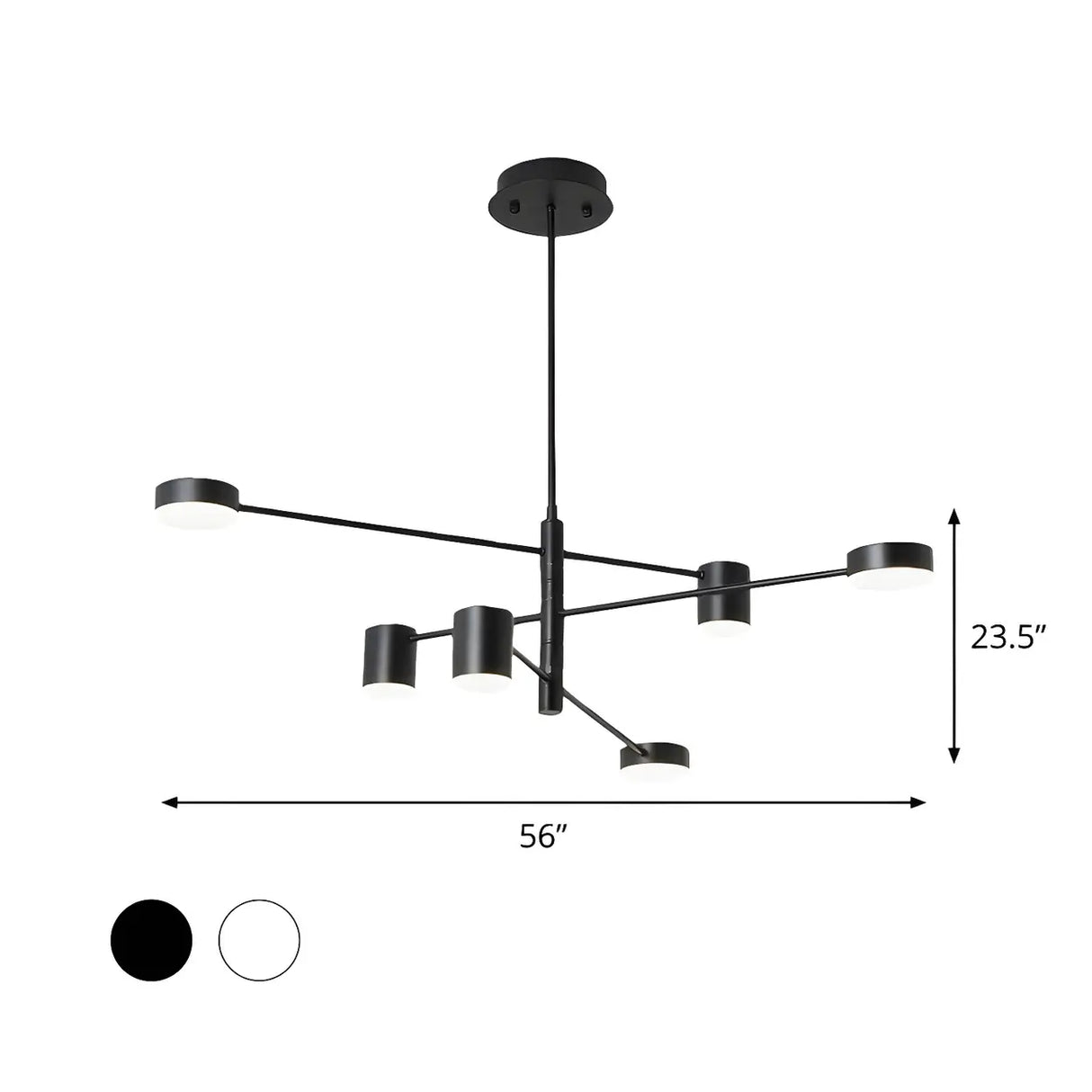 Modern Black Living Room Sputnik Linear Tiered Chandelier Image - 5