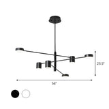 Modern Black Living Room Sputnik Linear Tiered Chandelier Image - 5