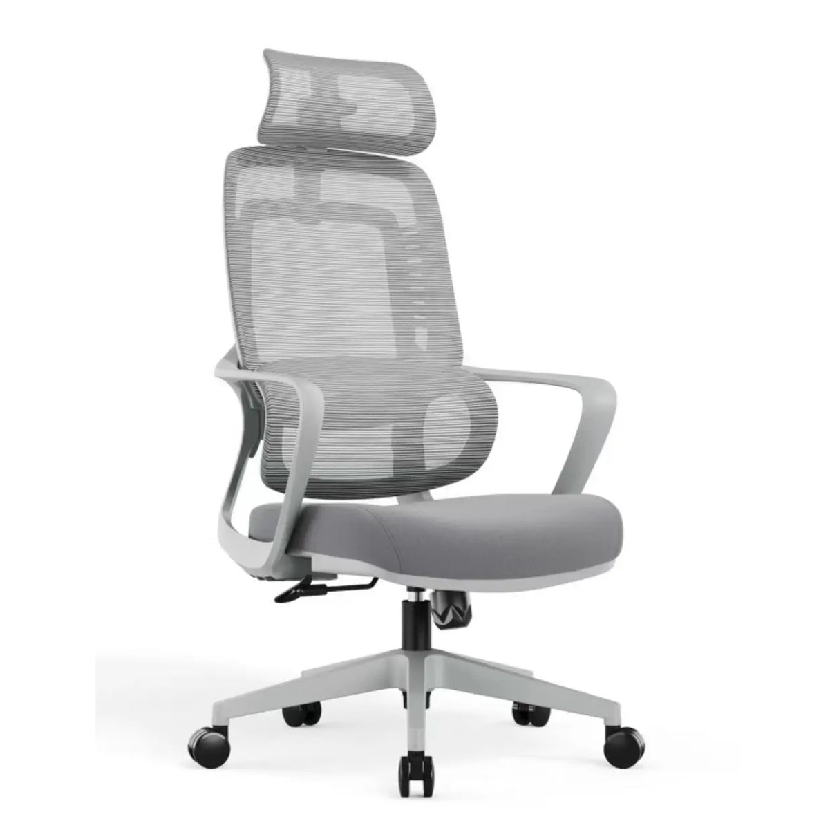 Modern Black Mesh High-Back Ergonomic Office Chair Image - 8