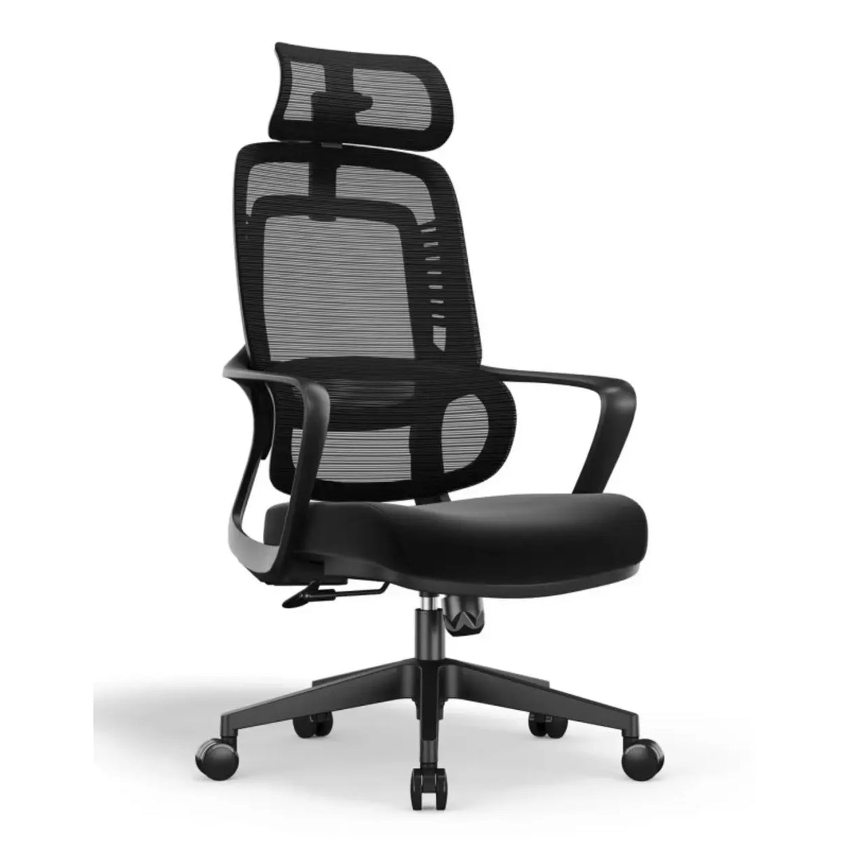 Modern Black Mesh High-Back Ergonomic Office Chair Image - 5