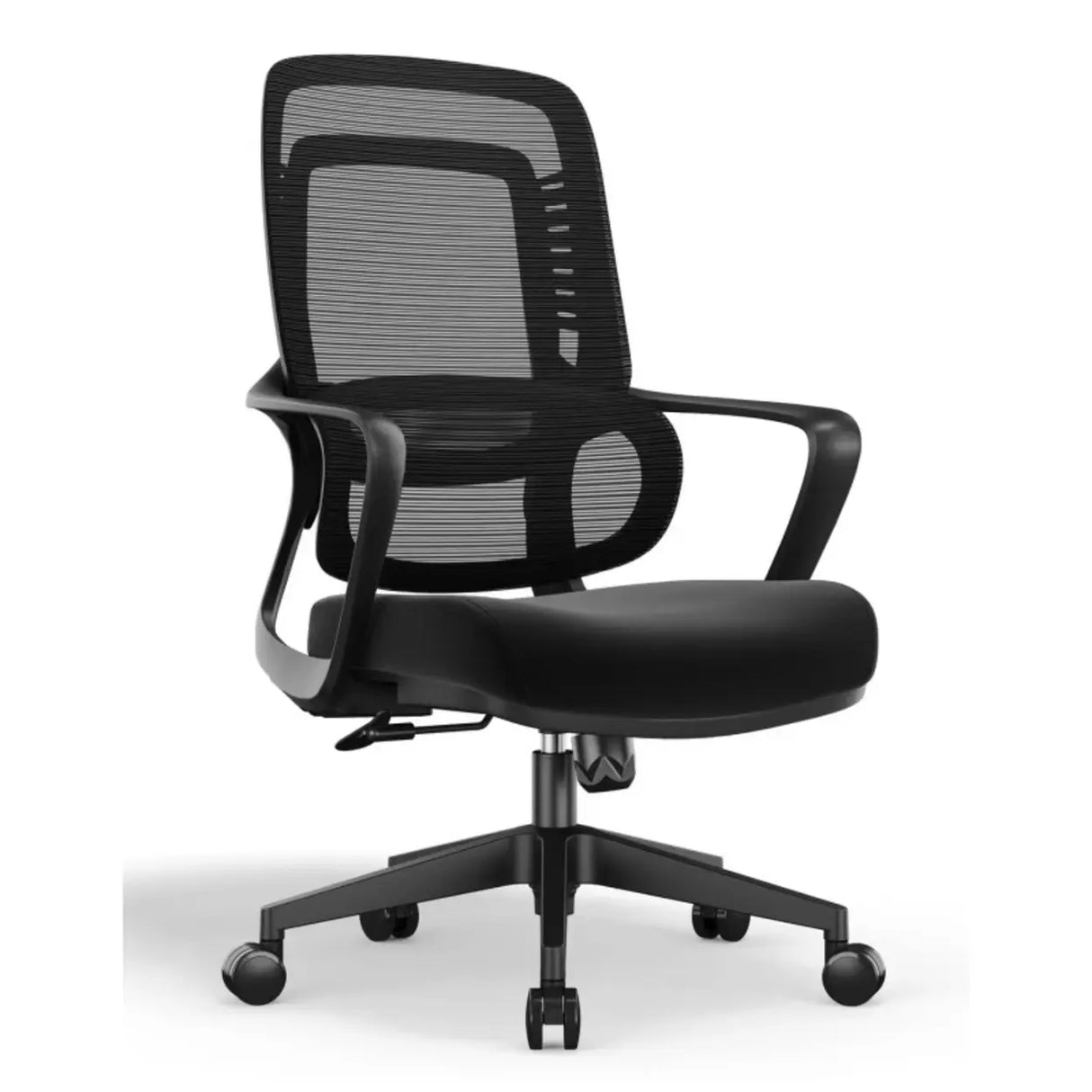 Modern Black Mesh High-Back Ergonomic Office Chair Image - 6