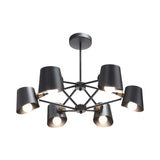 Modern Black Metal Bucket Round Pendant Chandelier Image - 3