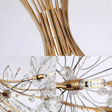 Modern Black Metal Clear Crystal Flower Bouquet Chandelier Image - 10