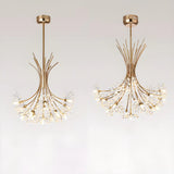 Modern Black Metal Clear Crystal Flower Bouquet Chandelier Image - 11