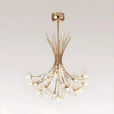 Modern Black Metal Clear Crystal Flower Bouquet Chandelier Image - 13
