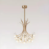 Modern Black Metal Clear Crystal Flower Bouquet Chandelier Image - 15