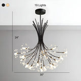 Modern Black Metal Clear Crystal Flower Bouquet Chandelier #size
