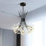 Modern Black Metal Clear Crystal Flower Bouquet Chandelier Image - 5
