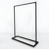 Modern Black Metal Coat Rack Stand with Dual Lever Bars Image - 11