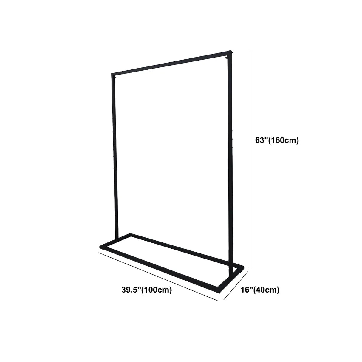 Modern Black Metal Coat Rack Stand with Dual Lever Bars 