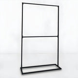 Modern Black Metal Coat Rack Stand with Dual Lever Bars Image - 9