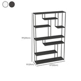 Modern Black Metal Geometric Open Etagere Bookcase Image - 10