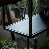 Modern Black Metal Geometric Open Etagere Bookcase Image - 4