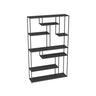 Modern Black Metal Geometric Open Etagere Bookcase Image - 5