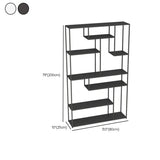 Modern Black Metal Geometric Open Etagere Bookcase #size