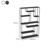 Modern Black Metal Geometric Open Etagere Bookcase Image - 9