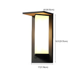 Modern Black Metal Geometric Outdoor LED Wall Light #size