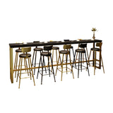 Modern Black Metal Long Bar Table for Cafes Image - 2