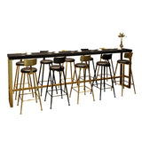 Modern Black Metal Long Bar Table for Cafes Image - 6