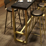 Modern Black Metal Long Bar Table for Cafes Image - 7