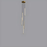 Modern Black Multi-Tube Acrylic LED Round Pendant Light Image - 2