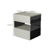 Modern Black Nightstand with Drawer and Clear Open Shelf Image - 17
