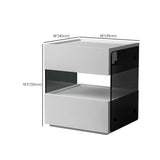 Modern Black Nightstand with Drawer and Clear Open Shelf Image - 18
