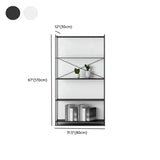 Modern Black Open Back Metal Frame Display Bookshelf Image - 11