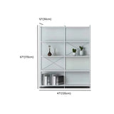 Modern Black Open Back Metal Frame Display Bookshelf Image - 12