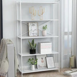 Modern Black Open Back Metal Frame Display Bookshelf Image - 2