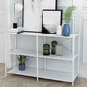 Modern Black Open Back Metal Frame Display Bookshelf Image - 4