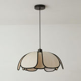 Modern Black Petal Metal Pendant Light Adjustable Cord Image - 9