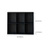 Modern Black Rectangular Cubby Storage Wide Bookcase Image - 12
