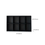 Modern Black Rectangular Cubby Storage Wide Bookcase Image - 13
