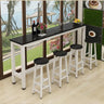 Modern Black Rectangular MDF Bar Table with Footrest Image - 10