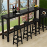 Modern Black Rectangular MDF Bar Table with Footrest Image - 2