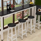 Modern Black Rectangular MDF Bar Table with Footrest Image - 6