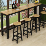 Modern Black Rectangular MDF Bar Table with Footrest Image - 9