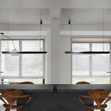 Modern Black Slim Linear LED Island Pendant Light Image - 1
