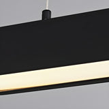 Modern Black Slim Linear LED Island Pendant Light Image - 10